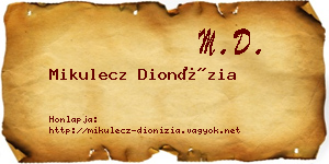 Mikulecz Dionízia névjegykártya
